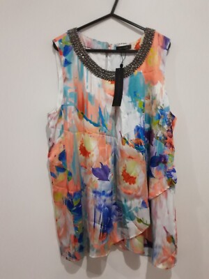 TABLE EIGHT  Top  16  Blouse  Sleeveless Embellished neckline  Party  New Tags