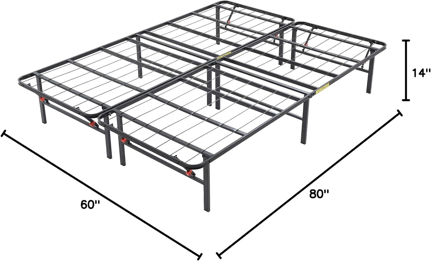 Classic Brands Hercules Black Heavy Duty Metal 14-Inch Platform Mattress Bed -