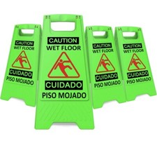 Wet Floor Sign, 4 Pack Caution Wet Floor Sign Double-Sided Text and Graphics Bri