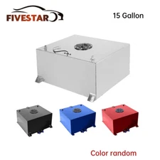 15 GALLON POLISHED ALUMINUM RACING DRIFT FUEL CELL GAS TANK WITH LEVEL SENDER 