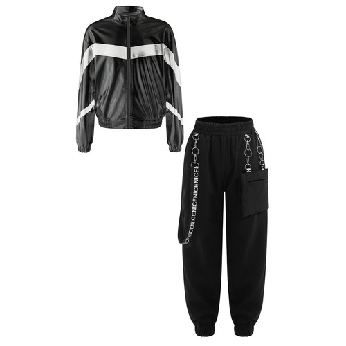 Kids Girls Dancewear Skateboarding Activewear Training Jacket With Pants 2pcs - Picture 5 of 58