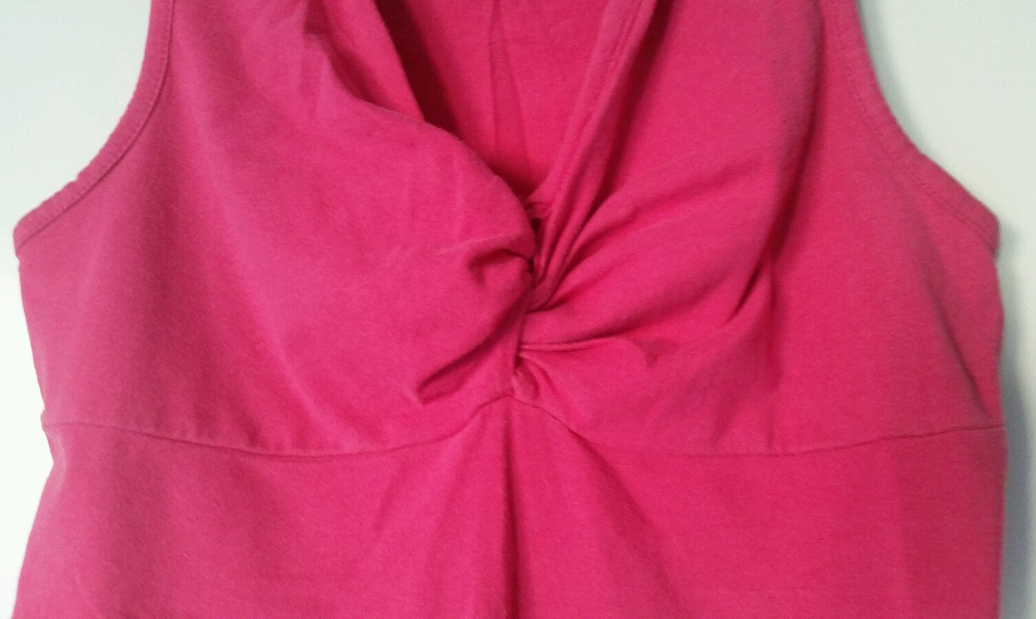 One Step Up Basic Solid Pink Cotton Blend Sleevel… - image 3