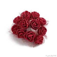 150 kleine Schaumrosen Weinrot Foamrosen Kunstrose Rose Hochzeit Deko Burgunder