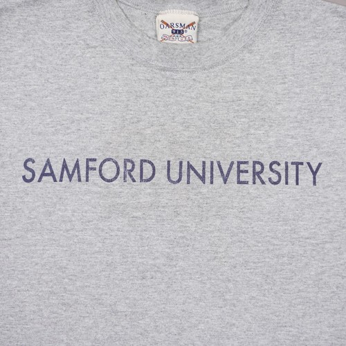 T-shirt vintage Samford University remi uomo piccola grigia distress made USA - Foto 2 di 8
