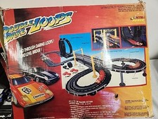 Artin Double Dare Loops Road Racing Slot Car Track Accessories WITH 4 CARS