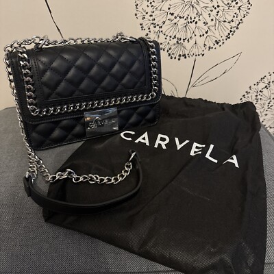 Carvela Black Quilted Chain Handbag UK