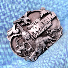 Montana Statehood 1889 1989 Centennial Belt Buckle LE Vtg Siskiyou .GMP184