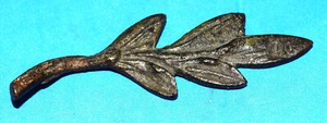 Bronze LEAF Decorative Figural Paperweight 3"