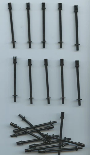 LEGO x20 Black Bar 8L with Stop Rings and Pin Technic, Figure Accessory Ski Pole
