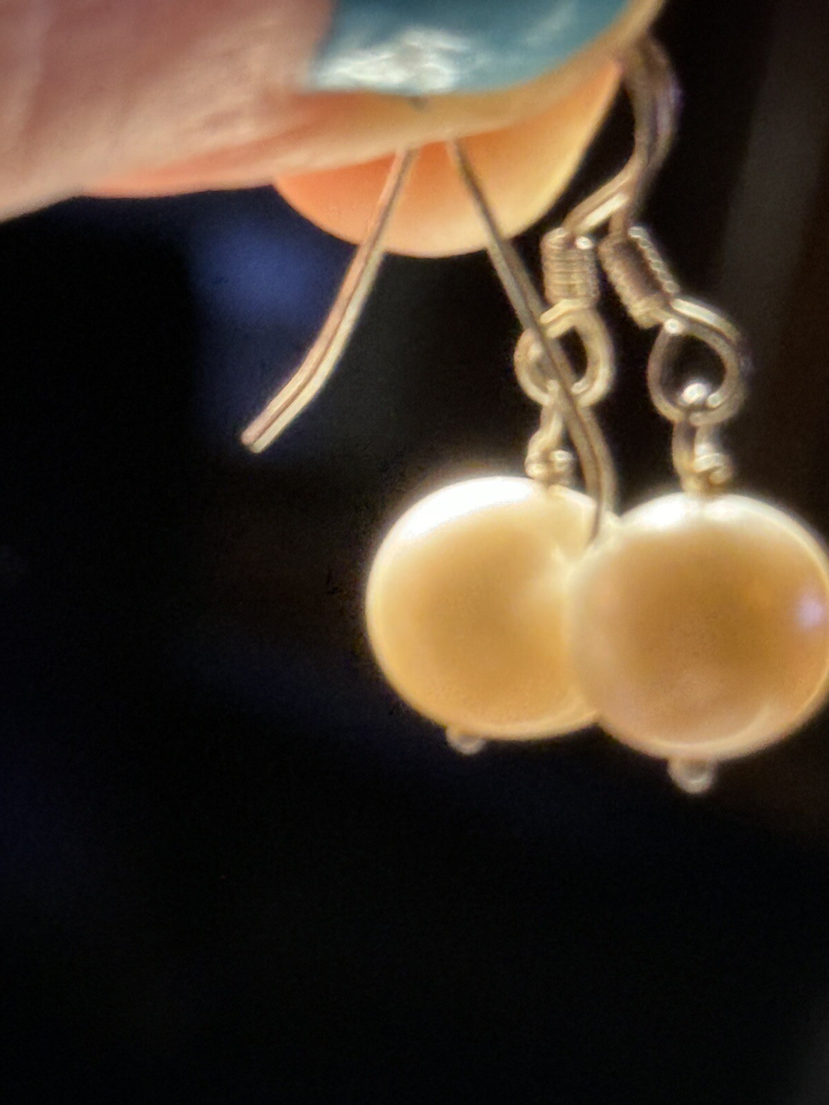 Single Pearl Dangle Sterling Silver Earrings Sing… - image 9