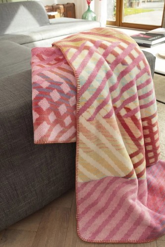 Biederlack Wohndecke Kuscheldecke 150x200 Vibrance Streifen pink orange 816290 - Bild 2 von 4