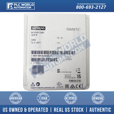 Siemens 6ES7954-8LE03-0AA0 SIMATIC S7 Memory Card, 12MB, 3.3V Flash, New Sealed