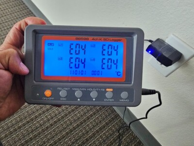 Type K Thermocouple Thermometer 88598, 4-channel recorder, LED alarm, SD logger