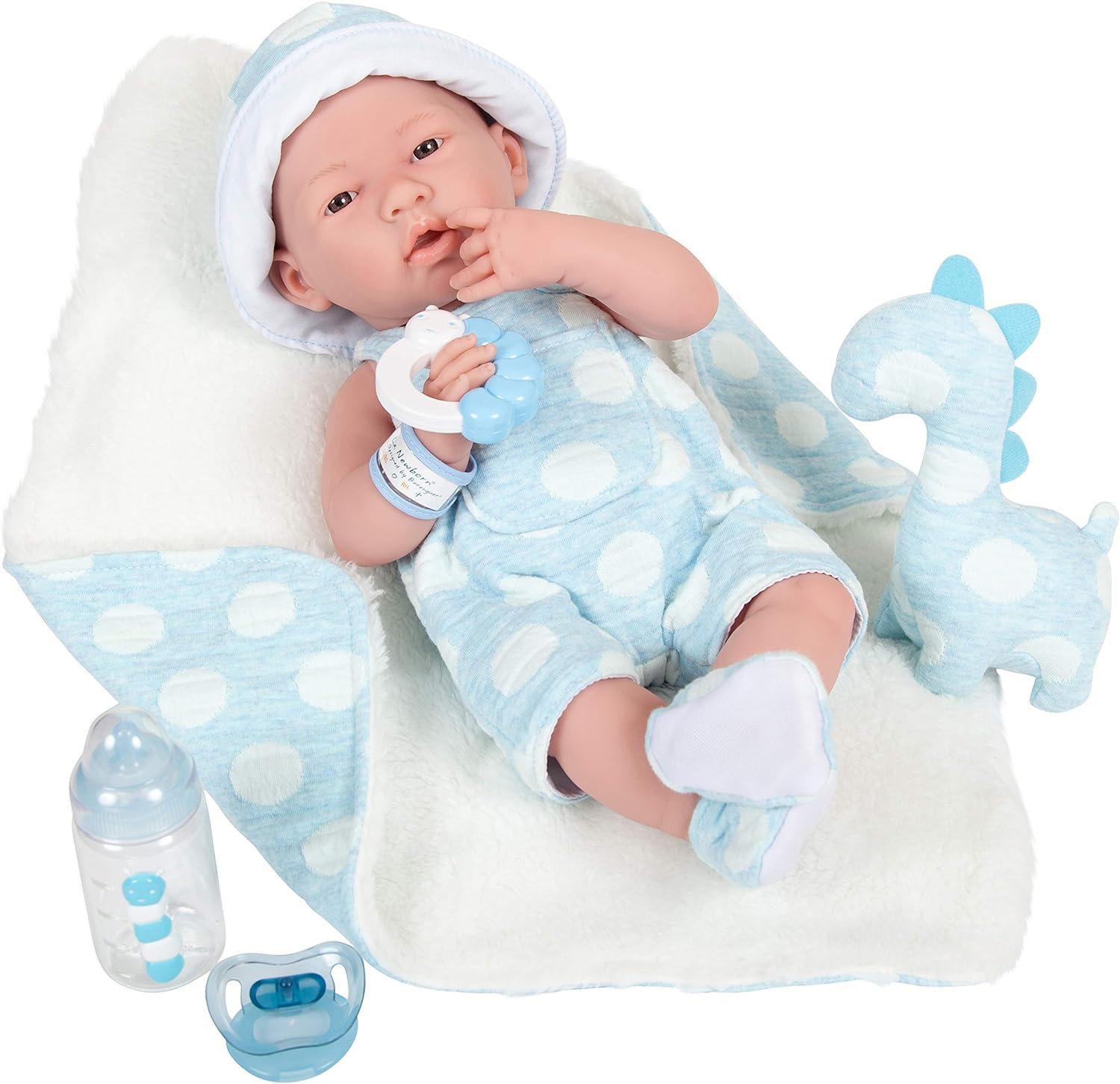 La Newborn All-Vinyl-Anatomically Correct Real Boy 15" Baby Doll in Blue and Del