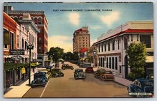 Clearwater Florida~Fort Harrison Avenue~Goodyear Service~Linen Postcard