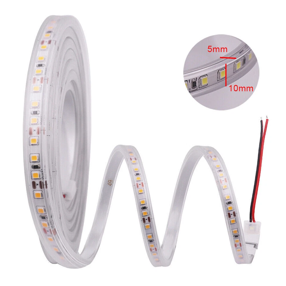 1m-20m 12V 24V 2835 LED Strip Flexible Rope IP68 Waterproof Lamp Outdoor Lights - Image 4 of 4