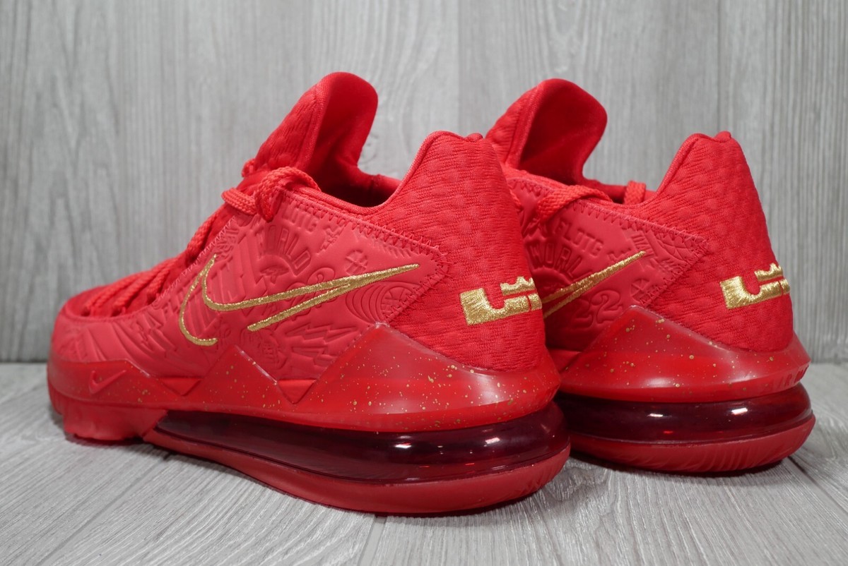 New Nike Lebron 17 XVII Low Triple Red Gold Titan Shoes