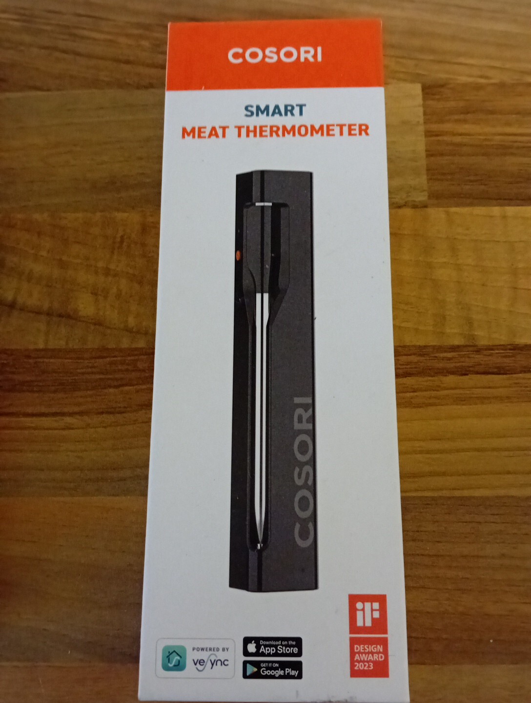 COSORI Smart Wireless Meat Thermometer Probe, Bluetooth Food Thermometer (F)