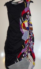 BCBGMAXAZRIA Black Multicolor Side Zip Bodycon Dress Size M