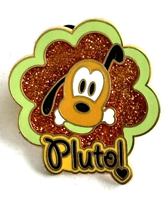 DISNEY 2007 PLUTO CUTIE CUTIES FLOWER GLITTER PIN LIMITED EDITION 800