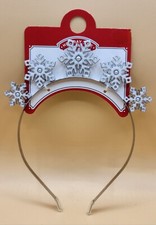 Adult/Teen Metal Frosted Snowflake Stars Headband, BRAND NEW
