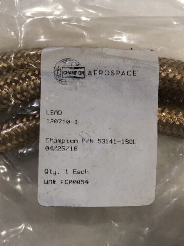 NEW GENUINE OEM CHAMPION AEROSPACE 53141-1 LEAD IGNITION CABLE 120710-1 - Picture 2 of 3