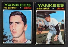 1971 Topps Baseball High Number Lot 2 Cards New York Yankees