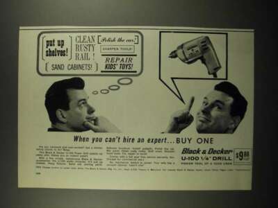 1964 Black & Decker U-100 1/4'' Drill Ad - Put Up Shelves