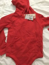 Cat  Jack Toddler Kid Bodysuit Adaptive Design Red Hooded One Peice Tagless 5T