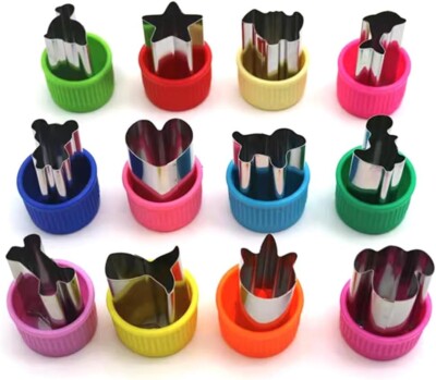 Vegetable Cutter Shapes Set, 12Pcs, Mini Cookie Cutters Set Fruit Cookie Pastry 