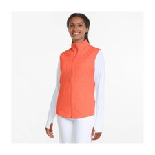 PUMA Womens Cloudspun Daybreak Golf Vest Hot Coral Heather Size Large