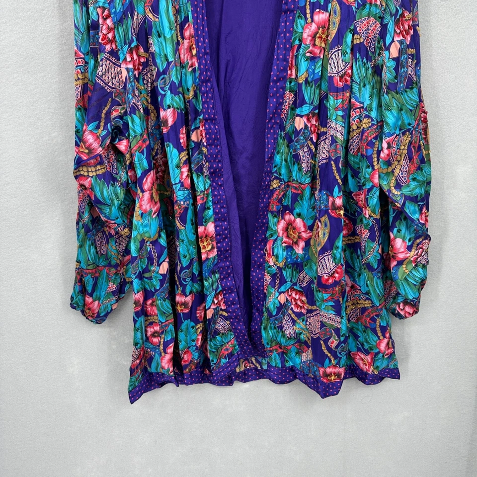 Chaqueta De Colección Diane Freis Para Mujer Grande Púrpura Cuentas Floral Grannycore LEER Foto 4 de 4
