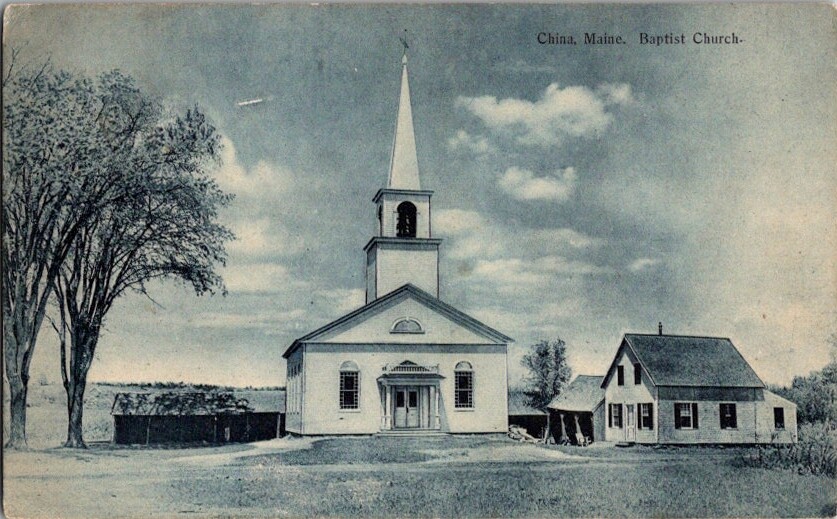 Vintage Postcard Baptist Church China ME Maine 1907 G-652 | eBay