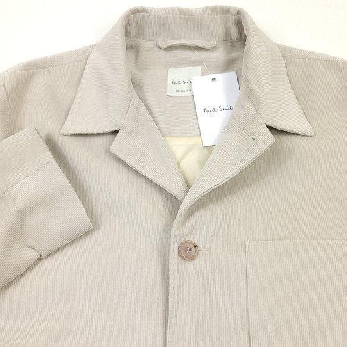 $ 725 Paul Smith Supima Baumwollcord schmale Passform Hemdjacke Herren Größe Large