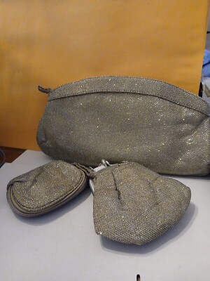 Avon Silver Dazzling  3 piece  evening  bags
