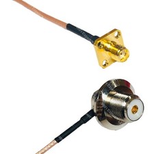 RG316 SMA FEMALE FLANGE to UHF Female Angle Bulkhead RF Cable Rapid-SHIP LOT