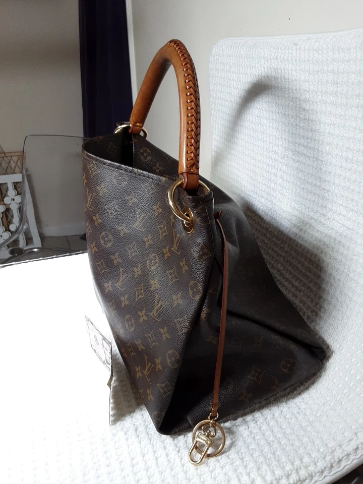 Bolso de Mano Louis Vuitton Extra Grande Artístico Marrón L V Foto 3 de 4