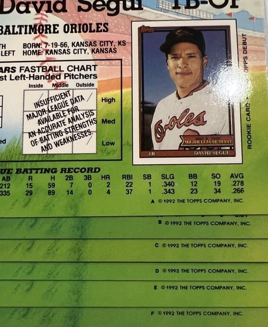 1992 Stadium Club Baseball, Card Variants, # 251 to # 550, U-PICK, NM/M, RB4
