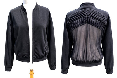 Victoria s Secret Sport Black Mesh Back Bomber Jacket Small NWT Athleisure