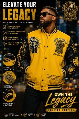 Smoke Rise Varsity Jacket Elevated Heights Club Doberman Everlasting Love L - product listing photo