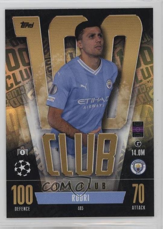 2023-24 Topps Match Attax UEFA Club Competitions 100 Club Rodri #485 0a16