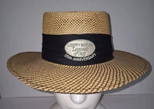 Liberty Mutual Legends of Golf 25th Anniversary Ahead Straw Gambler Hat Size S/M