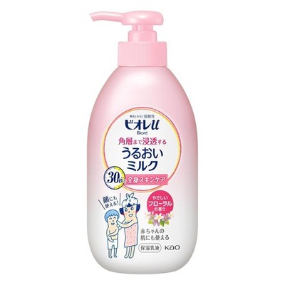 Biore U, Moisturizing Emulsion Milk, 300ml, Floral Scent (Pack of 1)