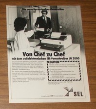 Seltene Werbung SEL LO 2000 Vollelektronischer Fernschreiber #2 1977