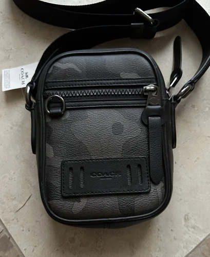 Borsa a tracolla Coach Terrain Signature grigia multi mimetica nuova con etichette 79910