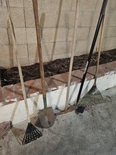 Lot of 5 Vintage Garden Tools | True Temper Shovel, Hoe, Rakes |Irvine pickup