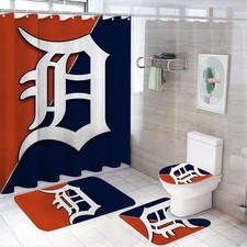 Baseball Sport Tigers Shower Curtain Bathroom set