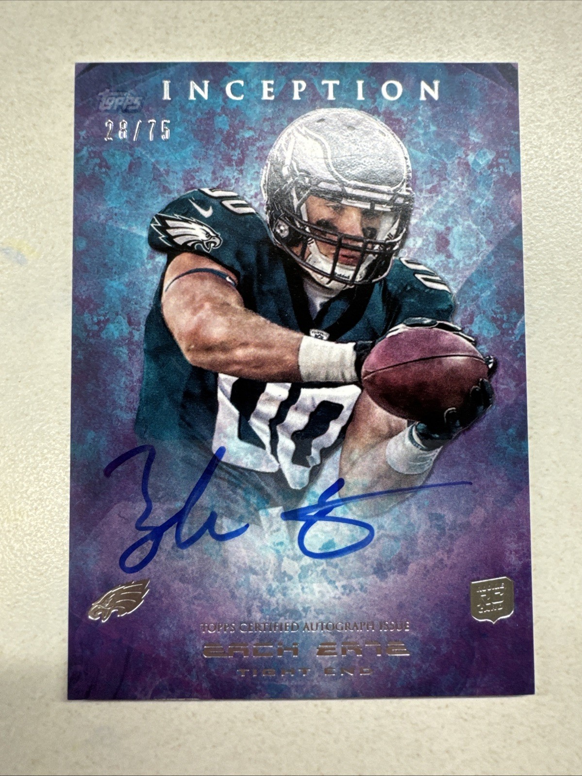 Zach Ertz Topps Inception #104 Autograph