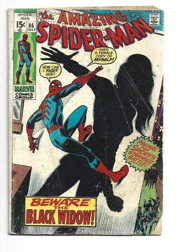 Amazing Spider-man #86, GD/VG 3.0, 1st Black Widow in Iconic Costume
