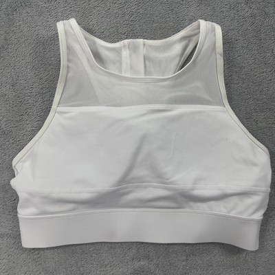 Zyia Active Sports Bra Womens Large White Nylon All Star One More Rep Workout